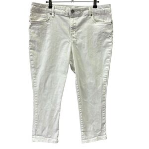 Code Bleu White Stretch Denim High Rise 5 Pocket Capri Jeans Womens Petite 12